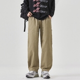 Y.M纯棉工装裤男宽松直筒2026春季新款潮流美式休闲长裤《限价69，男装休闲裤，奇怪漫猴工厂店