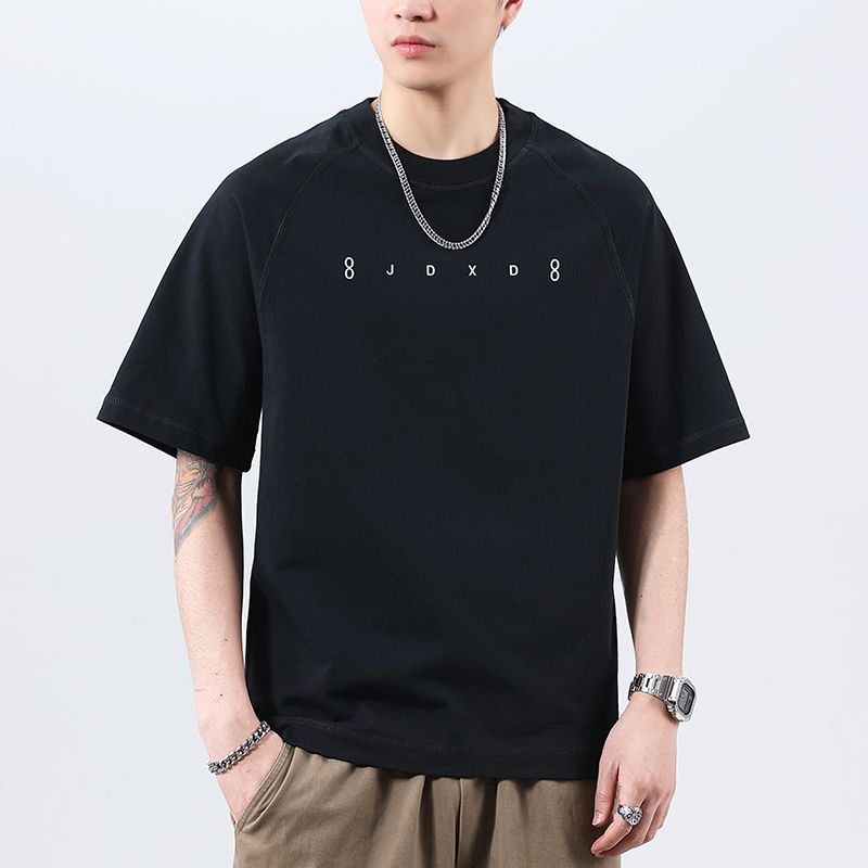 Qcity潮牌美式230g高密针织宽松印花时尚百搭男款T短袖，男装T恤，奇怪漫猴工厂店