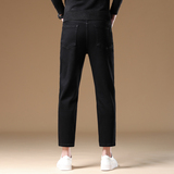 九分牛仔裤八分裤男春秋常规黑色常规修身直筒牛仔弹力休闲裤子，男装牛仔裤，奇怪漫猴工厂店