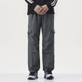 Y.M轻薄皱感工装冲锋裤男秋冬宽松直筒休闲冰丝运动长裤《限价69，男装休闲裤，奇怪漫猴工厂店