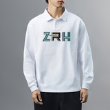 主推纯棉polo衫长袖男士秋季新款翻领高级感宽松透气潮牌T恤男装，男装T恤，奇怪漫猴工厂店