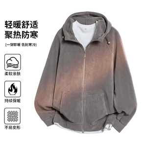 连帽400克双面摇粒绒外套抓男绒衣男户外保暖内胆秋***粒绒外套，男装休闲裤，奇怪漫猴工厂店