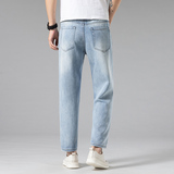 八分冰丝牛仔裤男九分夏季薄款宽松直筒高端天丝凉感九分裤，男装牛仔裤，奇怪漫猴工厂店