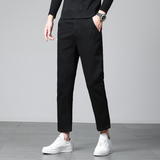 高端黑色牛仔裤男款春秋修身直筒灰色休闲九分牛仔裤显瘦收腿直筒，男装牛仔裤，奇怪漫猴工厂店