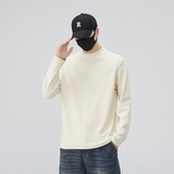 2026年秋季新款德绒保暖卫衣男士纯色半高领T恤，男装T恤，奇怪漫猴工厂店