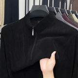 抖音POLO领长袖休闲秋季休闲男士T恤秋季舒适圆领百搭，男装T恤，奇怪漫猴工厂店