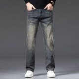 弹力男生秋冬季2025新款弹力休闲潮流百搭直筒宽松牛仔裤男大码，男装牛仔裤，奇怪漫猴工厂店