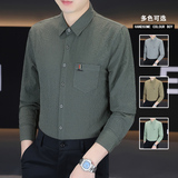 秋季新款泡泡格长袖衬衫男青年商务休闲衬衣男免烫抗皱修身衬衫，男装衬衫，奇怪漫猴工厂店