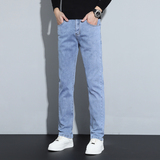 2026秋季新款蓝灰色牛仔裤男士修身直筒弹力高端春秋款长裤子，男装牛仔裤，奇怪漫猴工厂店