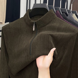 抖音POLO领长袖休闲秋季休闲男士T恤秋季舒适圆领百搭，男装T恤，奇怪漫猴工厂店