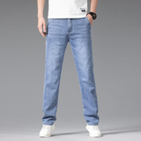 松紧腰高端牛仔裤男士宽松直筒休闲新塘2026新款男裤夏季薄款裤子，男装牛仔裤，奇怪漫猴工厂店