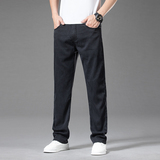 天丝黑色裤牛仔裤男夏季冰丝薄款直筒男裤男装商务宽松休闲长裤子，男装牛仔裤，奇怪漫猴工厂店