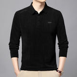 抖音POLO领长袖休闲秋季休闲男士T恤秋季舒适圆领百搭，男装T恤，奇怪漫猴工厂店