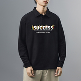 主推纯棉polo衫长袖男士秋季新款翻领高级感宽松透气潮牌T恤男装，男装T恤，奇怪漫猴工厂店