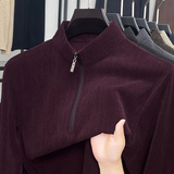 抖音POLO领长袖休闲秋季休闲男士T恤秋季舒适圆领百搭，男装T恤，奇怪漫猴工厂店