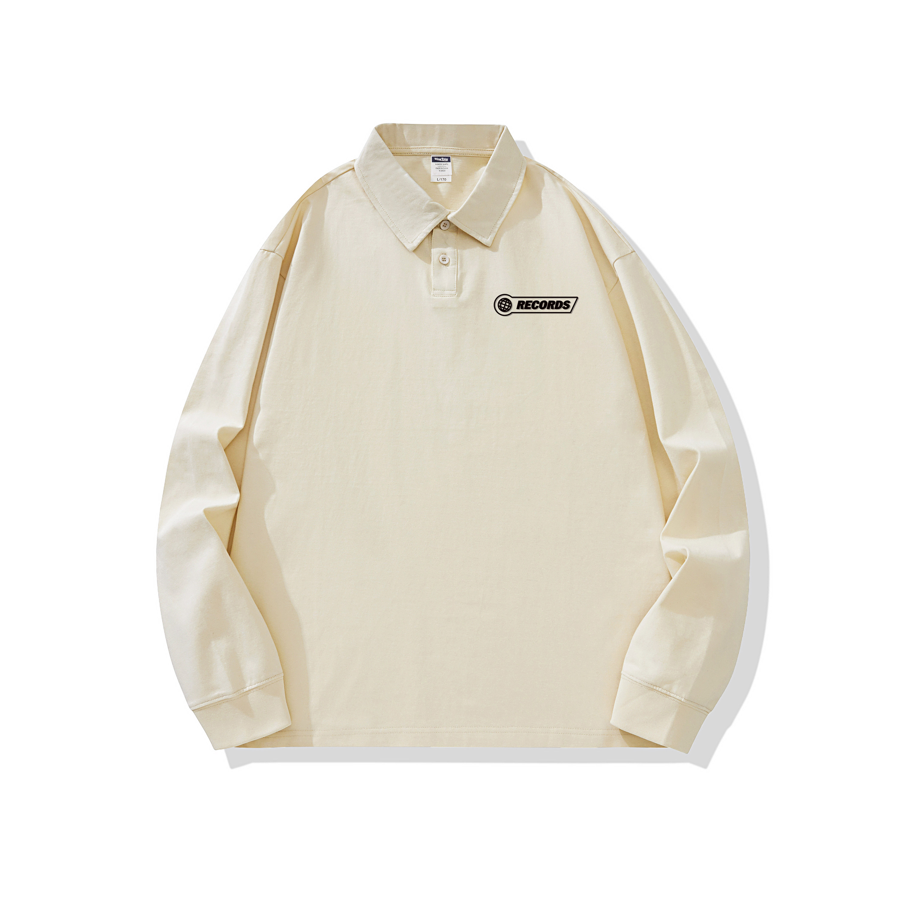 主推纯棉polo衫长袖男士秋季新款翻领高级感宽松透气潮牌T恤男装，男装T恤，奇怪漫猴工厂店