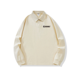 主推纯棉polo衫长袖男士秋季新款翻领高级感宽松透气潮牌T恤男装，男装T恤，奇怪漫猴工厂店