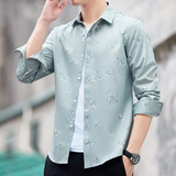 高级感衬衫男士长袖春秋季免烫抗皱帅气白色衬衣修身工装男寸，男装衬衫，奇怪漫猴工厂店