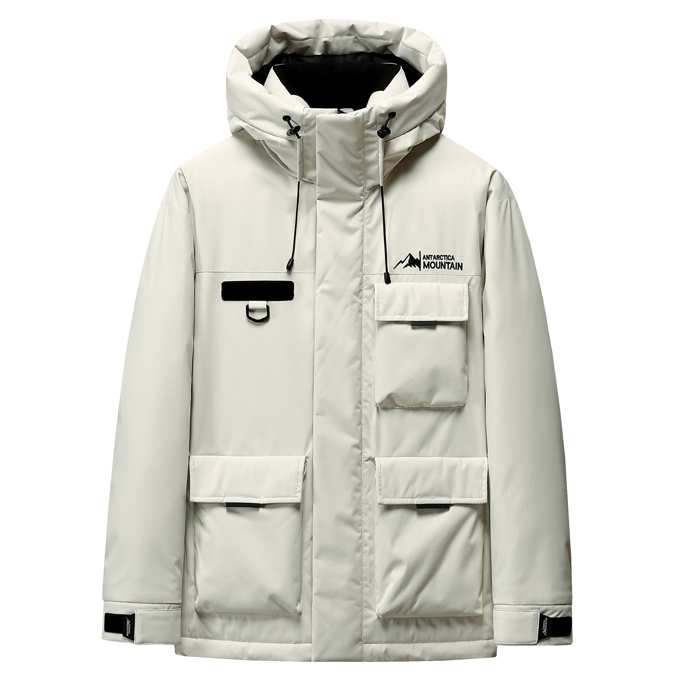 新标2025冬新款男女同款户外工装羽绒服大口袋连帽加厚派克外套，男装羽绒服，奇怪漫猴工厂店