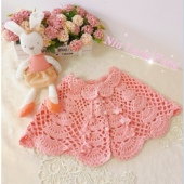 纽琅坊钩针小公主披肩春秋婴幼儿宝宝披风手工编织DIY毛线材料包