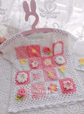 原创钩针编织女宝宝毛衣手工diy