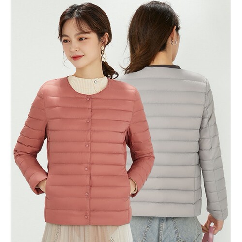 波斯橙官方旗舰店2026年冬装新款轻薄款羽绒服女圆领保暖内胆短款