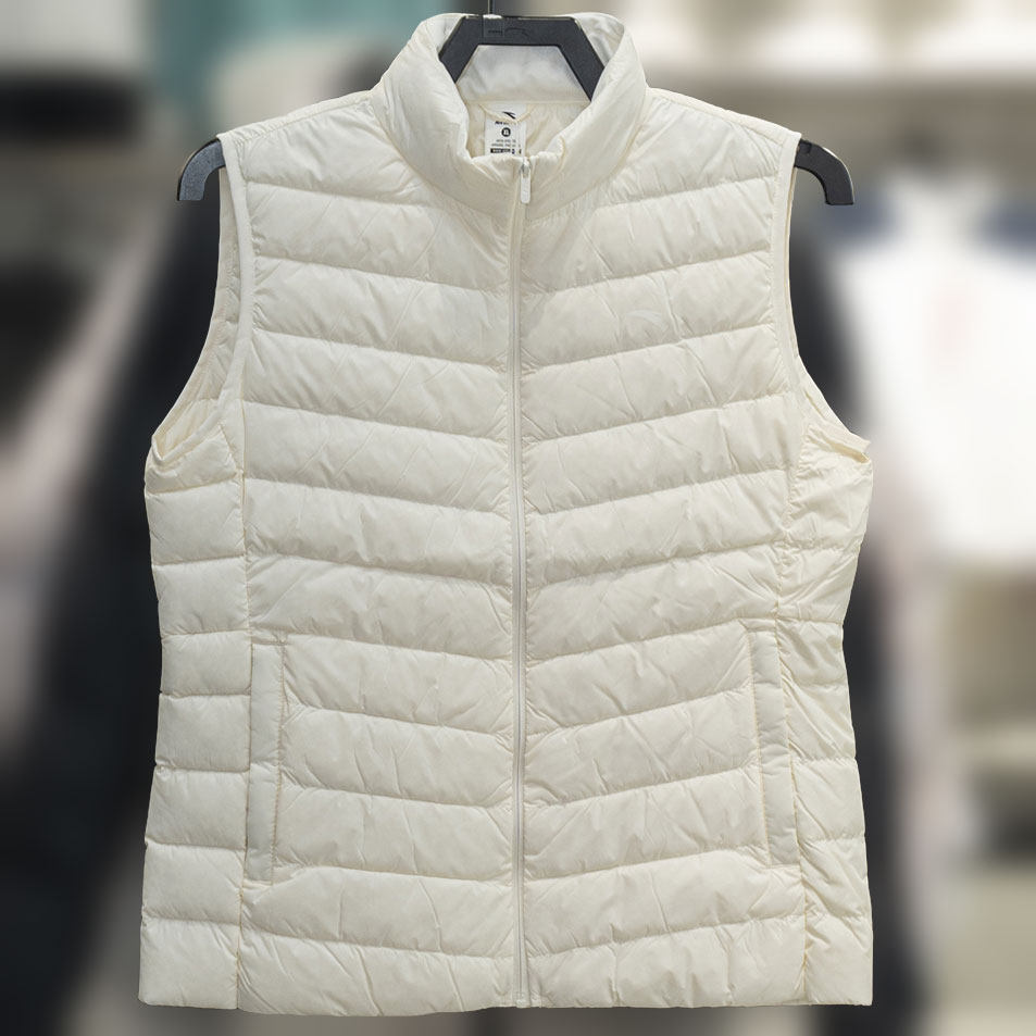 正品安踏修身防风保暖羽绒马甲女