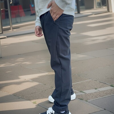 正品安踏加绒直筒梭织运动长裤男