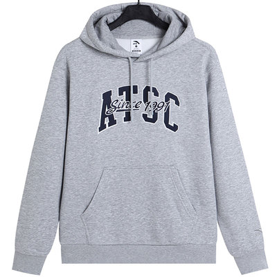 正品安踏飞盘联盟男加绒连帽卫衣