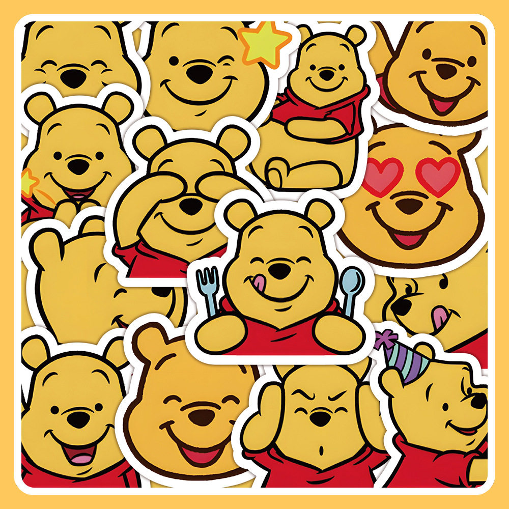 120张卡通小熊贴纸手账diy笔记本滑板车水杯防水贴画