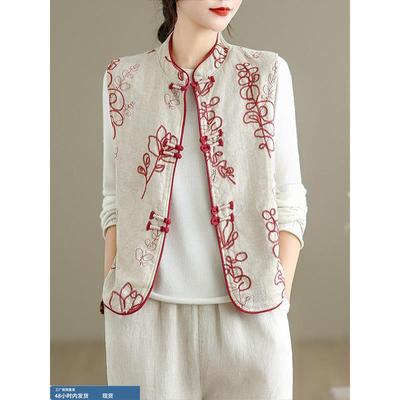 上衣女时尚洋气时髦轻奢高级感2025秋爆款新中式国风马甲唐装坎肩