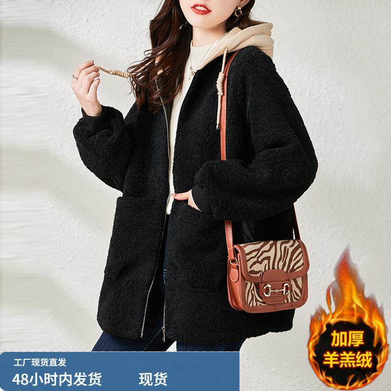 羊羔绒加厚短外套女士春秋冬2025年新款皮毛一体今年流行爆款上衣