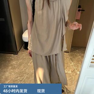 配丝巾A字衬衫半身裙两件套套装女欧洲站2026夏装新款欧货女装潮