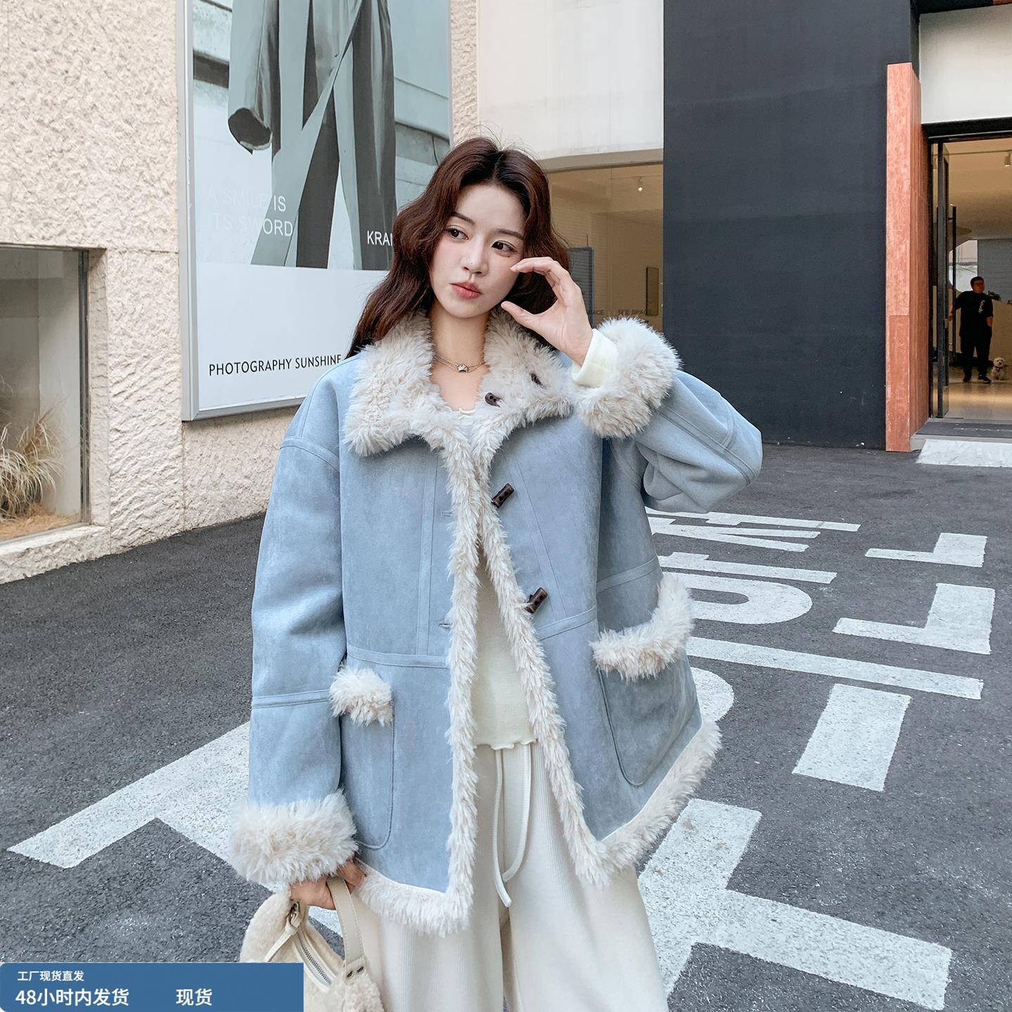 两面穿羊羔毛棉服外套女2025冬季新款巨好看的加绒加厚洋气小棉袄