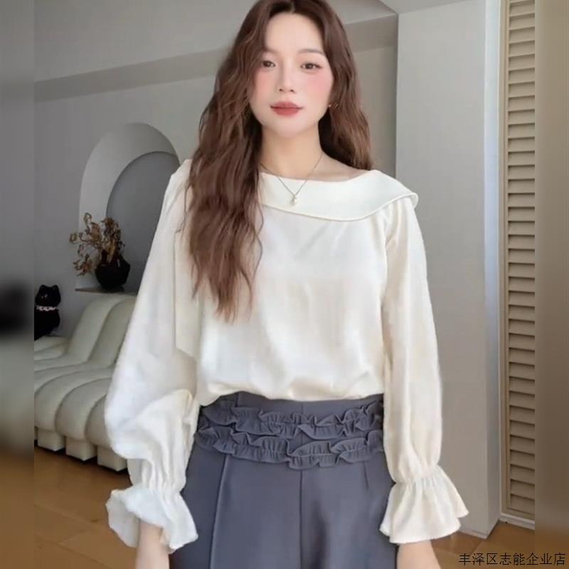 2025早秋上新女装独特超好看韩系chic别致法式蝴蝶结白色长袖衬衫