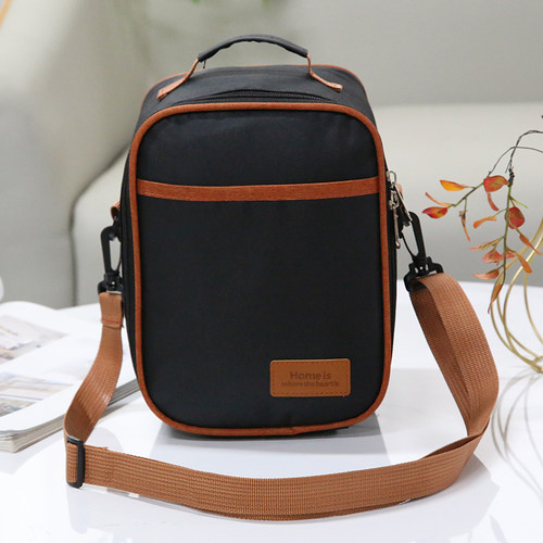 阳离子美国600D牛津保温便当包单肩手提户外野餐包保鲜冰包饭盒包