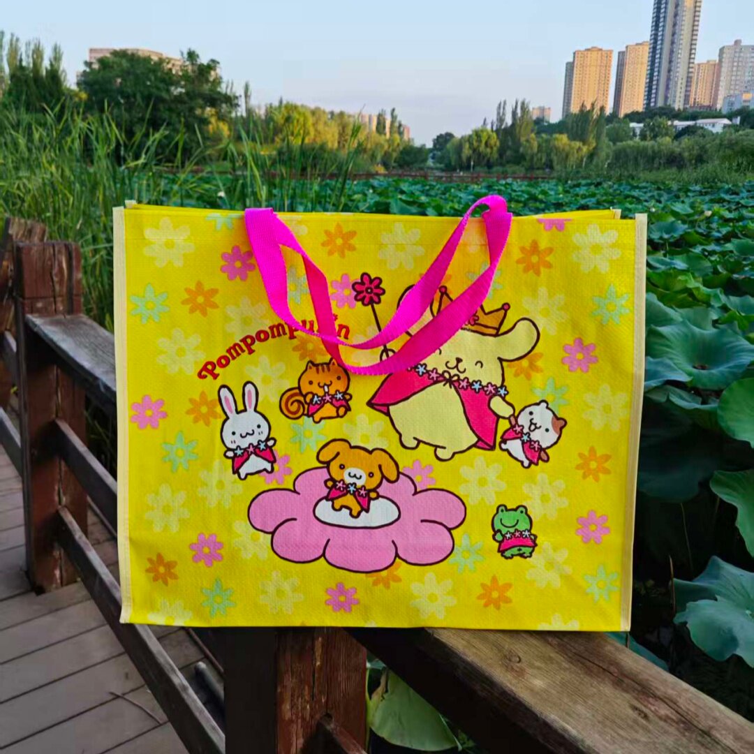 高颜值卡通可爱购物袋布丁狗清新手提袋环保袋买菜袋装快递搬家袋图片