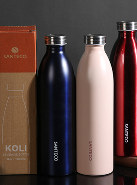 法国304不锈钢保温杯大容量运动水壶户外便携手提杯1000MLl喝水杯