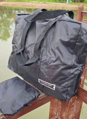 简约折叠行李袋可插拉杆箱黑色衣服收纳袋手提袋