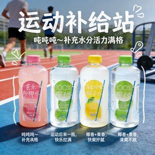 植邻100%椰子水青瓜柠檬海盐芭乐粉椰水新鲜果汁无菌冷灌夏日饮品