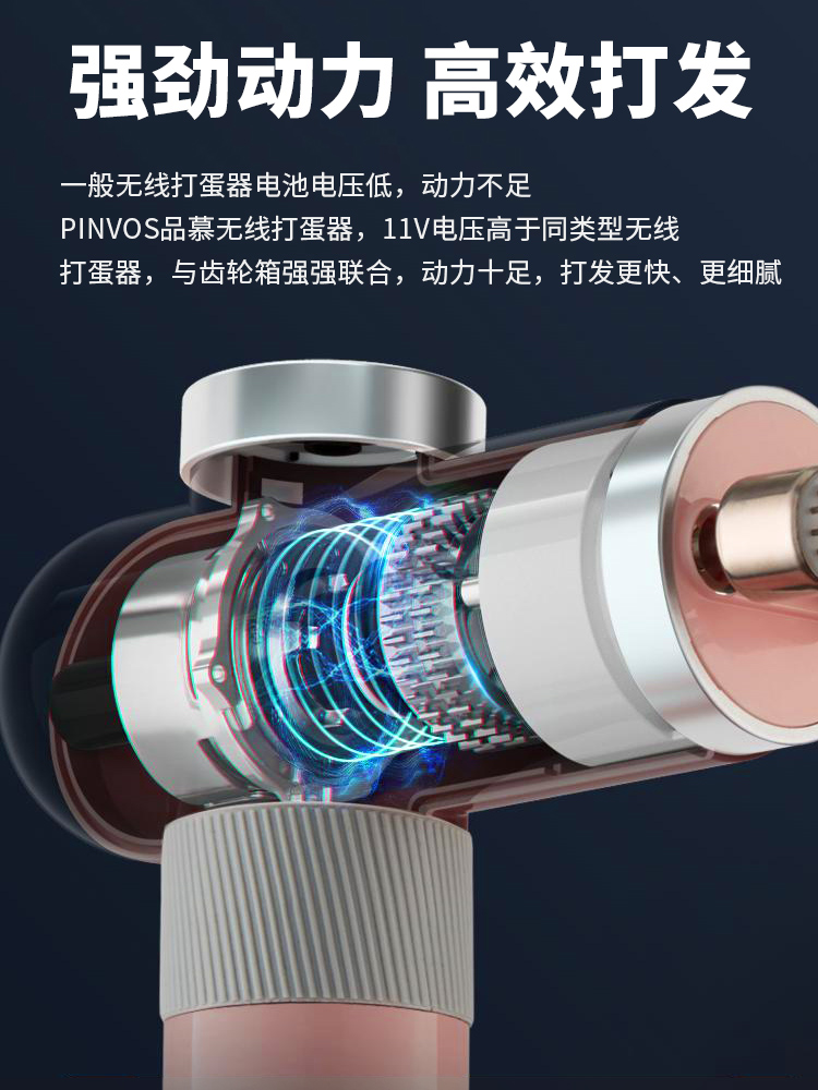 pinvos品慕无线打蛋器电动家用小型烘焙奶油蛋糕神器打发器搅拌器 厨房电器 电动打蛋器 原图主图