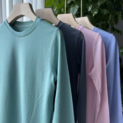 特价15.5微米 100%纯美利奴羊毛 亲子打底长袖T 运动户外保暖排汗