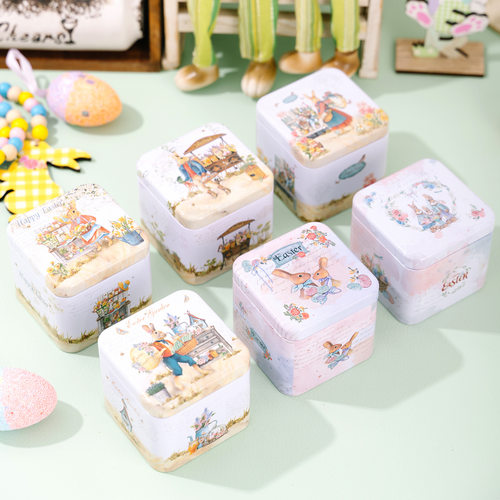 New Easter egg tin box candy cookie gift packaging empty