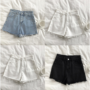 girls' denim shorts women's summer featuring fringed shorts