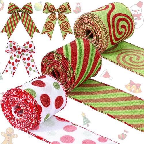 Christmas silk ribbon Centimeter wave Capoka dot vortex
