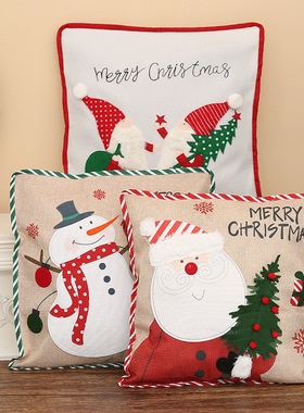 Christmas decoration Santa Claus pillow cover elk snowman