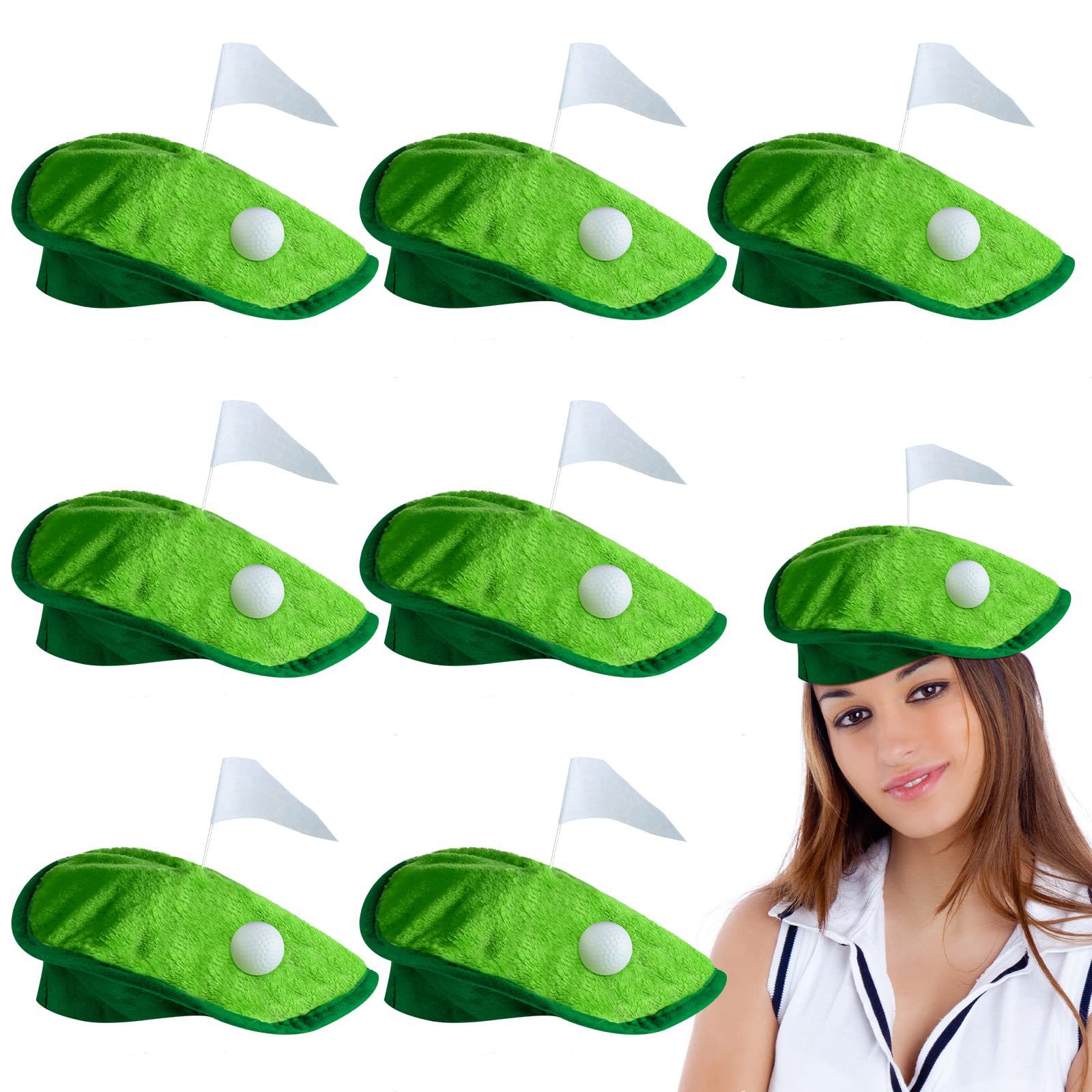 Golf hat, golfer's beret, with golf flag, party costume hat
