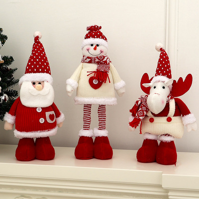 Christmas decoration red retractable figurine window doll