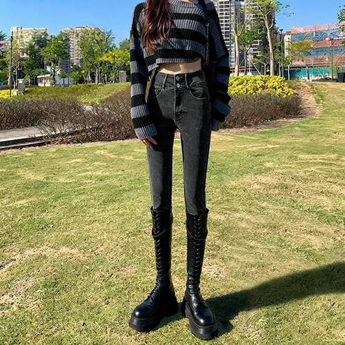 New Women's High Waist Elastic Tight Pants, Jeans, Women's