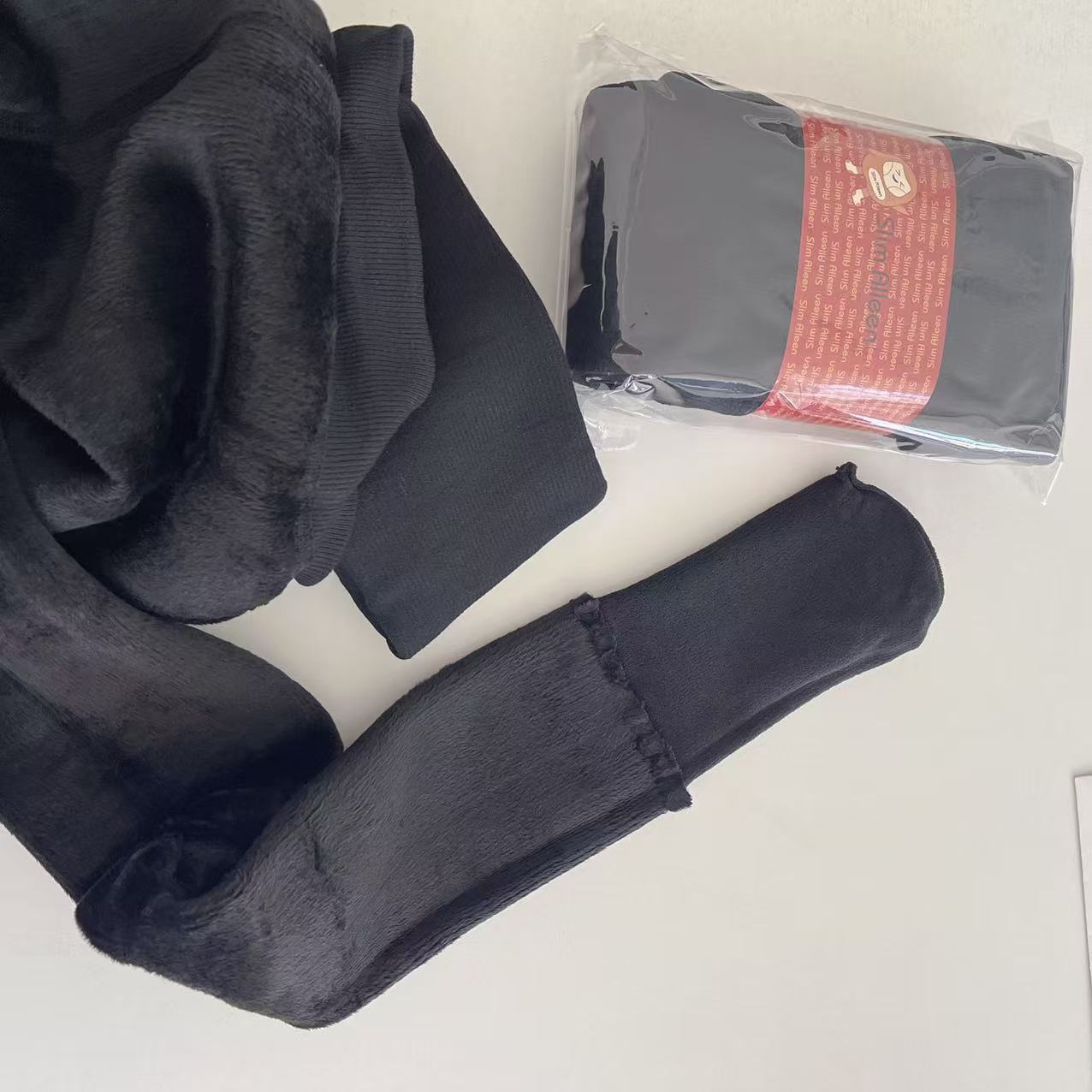 韩国加绒加厚打底袜冬舒服保暖黑色细坑条修身连脚袜脚部薄连裤袜
